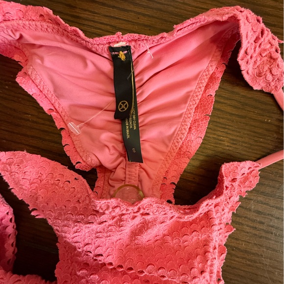 Vix Paula Hermanny pink ruffle bikini set NEW small - Picture 6 of 6